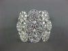 ESTATE LARGE 2.05CT DIAMOND 18K WHITE GOLD 3D MULTI FLOWER CLUSTER COCKTAIL RING