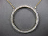 EXTRA LARGE 1.16CT DIAMOND 14KT YELLOW GOLD CIRCLE OF LIFE CLASSIC LOVE NECKLACE