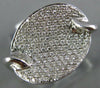 ESTATE WIDE .31CT DIAMOND 18KT WHITE GOLD 3D OVAL LOVE KNOT PAVE FUN RING