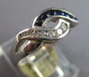 ESTATE .45CT DIAMOND & AAA SAPPHIRE 14K WHITE GOLD 3D CLASSIC INFINITY LOVE RING