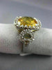 ESTATE 11.0CT DIAMOND & AAA CITRINE 18KT WHITE GOLD SOLITAIRE FILIGREE RING #857