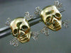 ESTATE .20CT DIAMOND 14K WHITE YELLOW GOLD PIRATE SKULL SCREW BACK STUD EARRINGS