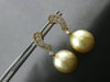 ESTATE LARGE .6CT DIAMOND & AAA GOLDEN SOUTH SEA PEARL 18K YELLOW GOLD CHANNEL EARRINGS
