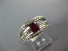 WIDE 1.94CT DIAMOND & AAA RUBY 18KT WHITE GOLD EMERALD CUT FRIENDSHIP LOVE RING