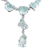 EXTRA LARGE 219.08CT DIAMOND & AAA AQUAMARINE 18KT WHITE GOLD ETERNITY NECKLACE