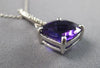 LARGE 3.52CT DIAMOND & AAA AMETHYST 14KT WHITE GOLD 3D SQUARE FLOATING PENDANT