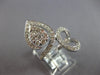 LARGE .83CT DIAMOND 14KT WHITE GOLD ROUND CLUSTER INVISIBLE HEART SHAPE FUN RING