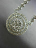 ESTATE LARGE 3.20CT DIAMOND 14K WHITE GOLD CIRCULAR DOUBLE HALO HANGING EARRINGS