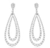 3.10CT DIAMOND 14KT WHITE GOLD 3D DOUBLE TEAR DROP CHANDELIER HANGING EARRINGS