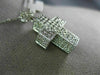 ESTATE LARGE 1.26CT ROUND DIAMOND 14K WHITE GOLD 3D CLASSIC CROSS PENDANT #19122