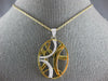 ESTATE LARGE .32CT DIAMOND 18KT WHITE & YELLOW GOLD OVAL CRISS CROSS FUN PENDANT