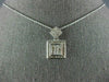 .56CT DIAMOND 14KT WHITE GOLD 3D ROUND & PRINCESS INVISIBLE SQUARE PENDANT #703