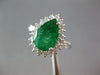 CERTIFIED LARGE 3.4CT DIAMOND & AAA EMERALD 14K WHITE GOLD ENGAGEMENT RING 27283