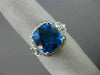 ESTATE 4.80CT DIAMOND & AAA BLUE TOPAZ 14K WHITE GOLD 3D FILIGREE HALO RING 2063
