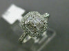 ESTATE WIDE .53CT ROUND & BAGUETTE DIAMOND 18KT WHITE GOLD CLUSTER PROMISE RING