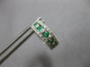 1.10CT DIAMOND & AAA EMERALD 14KT WHITE GOLD HUGGIE HOOP HANGING EARRINGS #27895