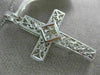 ESTATE LARGE .45CT DIAMOND 18KT WHITE GOLD CLASSIC FILIGREE CROSS PENDANT #6916