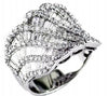 LARGE 3.0CT DIAMOND 14KT WHITE GOLD ROUND & BAGUETTE MULTI ROW ANNIVERSARY RING