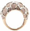 ESTATE 1.45CT DIAMOND 18KT ROSE & WHITE GOLD MULTI ROW MULTI SHAPE PAVE FUN RING
