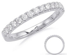 .33CT DIAMOND 14KT WHITE GOLD ROUND LOW SETTING SEMI ETERNITY ANNIVERSARY RING