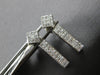 LARGE 1CT DIAMOND 14KT WHITE GOLD PRINCESS INVISIBLE SQUARE BAR HANGING EARRINGS