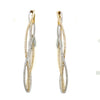 EXTRA LARGE 1.89CT DIAMOND 18KT 2 TONE GOLD 3D MULTI ROW CROSS INFINITY EARRINGS