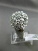 ESTATE EXTRA LARGE .10CT DIAMOND 14KT WHITE GOLD 3D MATTE & SHINY FLOWER RING