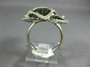 ESTATE LARGE 3.96CT WHITE & BLACK DIAMOND 14K WHITE GOLD MULTI HEART FLOWER RING