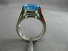 ANTIQUE LARGE 3.76CT DIAMOND AAA BLUE TOPAZ 14K WHITE GOLD ENGAGEMENT RING 27638