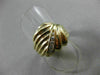 ESTATE LARGE .24CT ROUND DIAMOND 14KT YELLOW GOLD LEAF WAVE COCKTAIL RING #17268