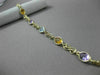 ANTIQUE 7.0CT AAA MULTI GEM 14KT YELLOW GOLD OPEN LINK OVAL BRACELET #22706