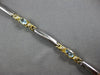1.37CT DIAMOND & AAA AQUAMARINE 14KT 2 TONE GOLD OVAL & ROUND 3 STONE BRACELET