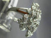 ESTATE LARGE 1CT ROUND DIAMOND 14KT WHITE GOLD 3D BUTTERFLY FLOWER FUN LOVE RING