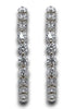 ESTATE 1.22CT DIAMOND 14K WHITE GOLD ROUND INSIDE OUT OVAL HOOP HANGING EARRINGS