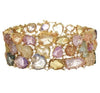 EXTRA LARGE 102.08CT DIAMOND & AAA MULTI COLOR SAPPHIRE 18K YELLOW GOLD BRACELET