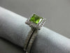 ESTATE .98CT DIAMOND & PERIDOT 14KT WHITE GOLD HALO WEDDING ENGAGEMENT RING SET