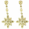 EXTRA LARGE 11.61CT FANCY YELLOW DIAMOND 18K YELLOW GOLD FLOWER HANGING EARRINGS
