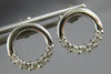 ESTATE .25CT DIAMOND 14K WHITE GOLD 3D CLASSIC JOURNEY OPEN CIRCLE STUD EARRINGS