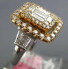 LARGE 1.91CT DIAMOND 18KT WHITE & ROSE GOLD 3D ROUND & BAGUETTE ANNIVERSARY RING