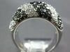 LARGE 4.48CT WHITE & BLACK DIAMOND 18KT WHITE GOLD MULTI ROW PAVE DIAGONAL RING