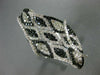 ESTATE EXTRA LARGE 3.52CT WHITE & BLACK DIAMOND 14KT WHITE GOLD 3D COCKTAIL RING