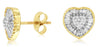 .54CT DIAMOND 14K YELLOW GOLD 3D ROUND & BAGUETTE HEART SHAPE LOVE STUD EARRINGS