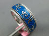 BLUE ENAMEL 18KT WHITE GOLD 3D MULTI LEAF ETERNITY COMFORT FIT ANNIVERSARY RING