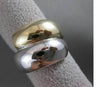 ANTIQUE FANCY 17MM WIDE 14KT WHITE YELLOW GOLD LOVE COCKTAIL RING BAND #19270