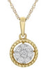.16CT DIAMOND 14K YELLOW GOLD ROUND CLUSTER FLOWER FILIGREE FUN FLOATING PENDANT