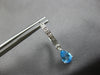 1.09CT DIAMOND & AAA BLUE TOPAZ 14KT WHITE GOLD 3D PEAR SHAPE & ROUND EARRINGS