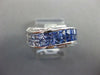 WIDE 2.72CT DIAMOND & AAA RAINBOW SAPPHIRE 14K WHITE GOLD CRISS CROSS LOVE RING