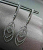 ESTATE LARGE 1.06CT DIAMOND 18KT WHITE GOLD 3D MULTI LEAF HANGING DROP EARRINGS