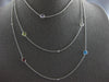 EXTRA LONG 5.75CT DIAMOND & AAA MULTI GEM 14KT WHITE GOLD BY THE YARD NECKLACE