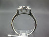 LARGE 1.32CT DIAMOND 14KT WHITE GOLD CLUSTER INVISIBLE FLOWER HALO FILIGREE RING